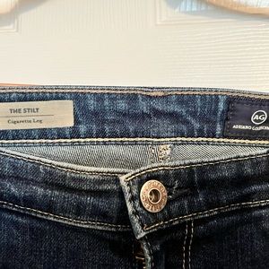 AG Stilt Cigarette Dark Washed Jeans
